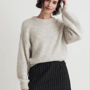 Madewell Wool-Blend Wedge Sweater in Heather Chrome XXS